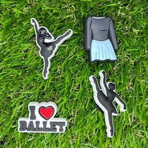 NEW - 4 Ballet Shoe Charms Crocs